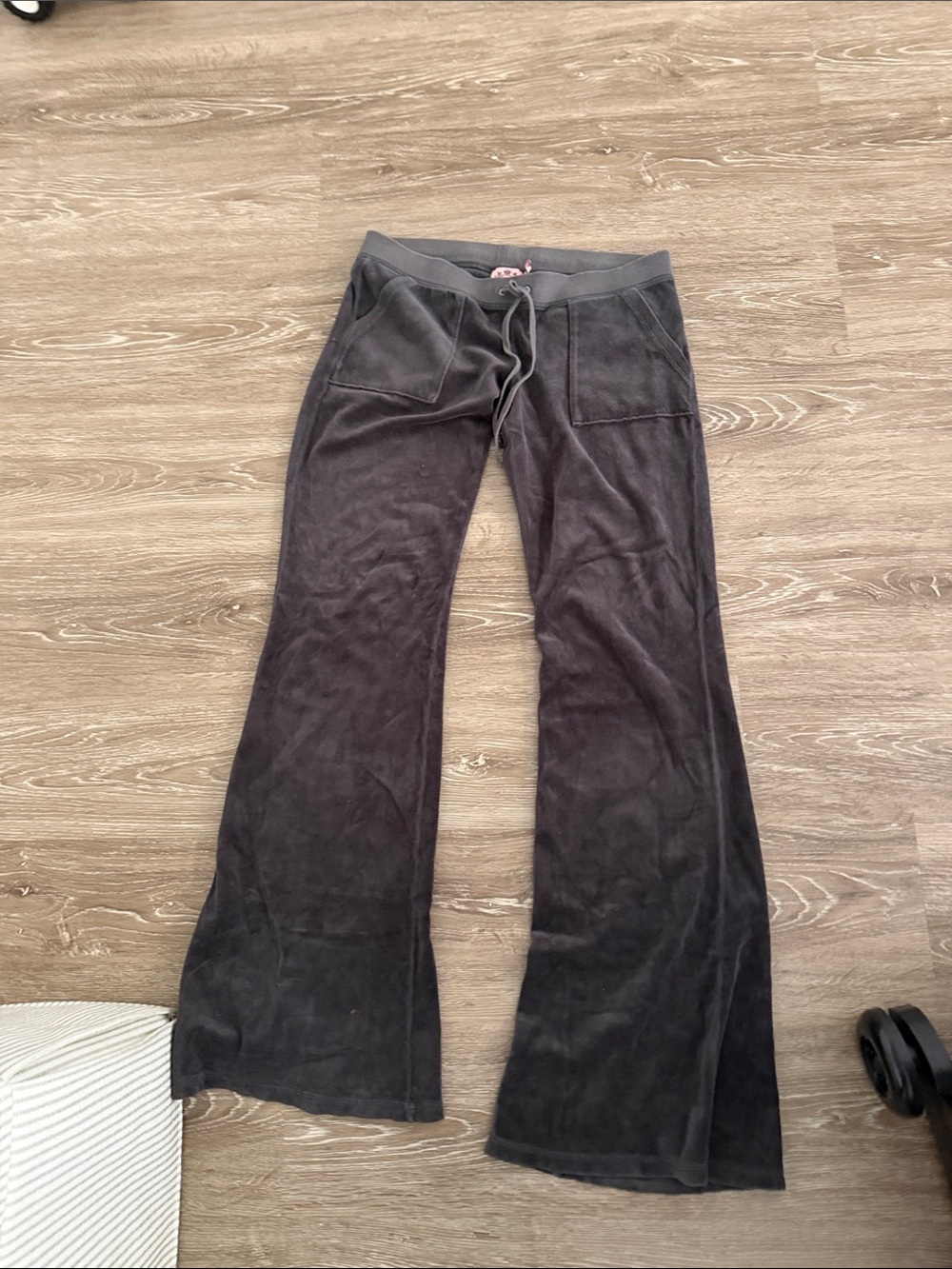 Juicy Couture Black Velour Flared Sweatpants